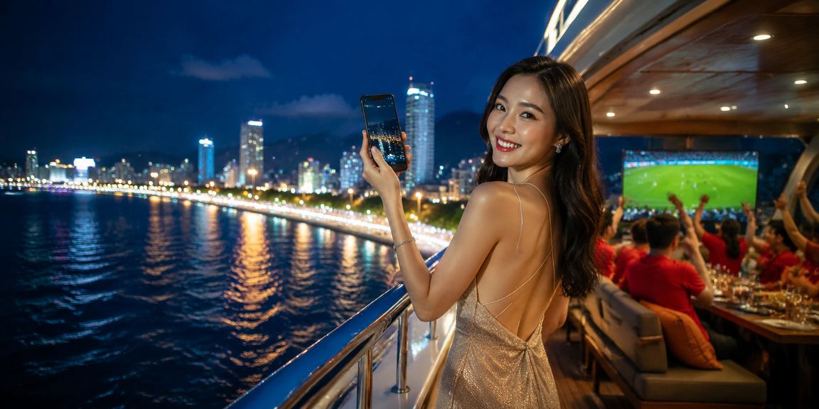 Người dùng tại Nha Trang sử dụng ứng dụng casino trên điện thoại trong không khí lễ hội sôi động