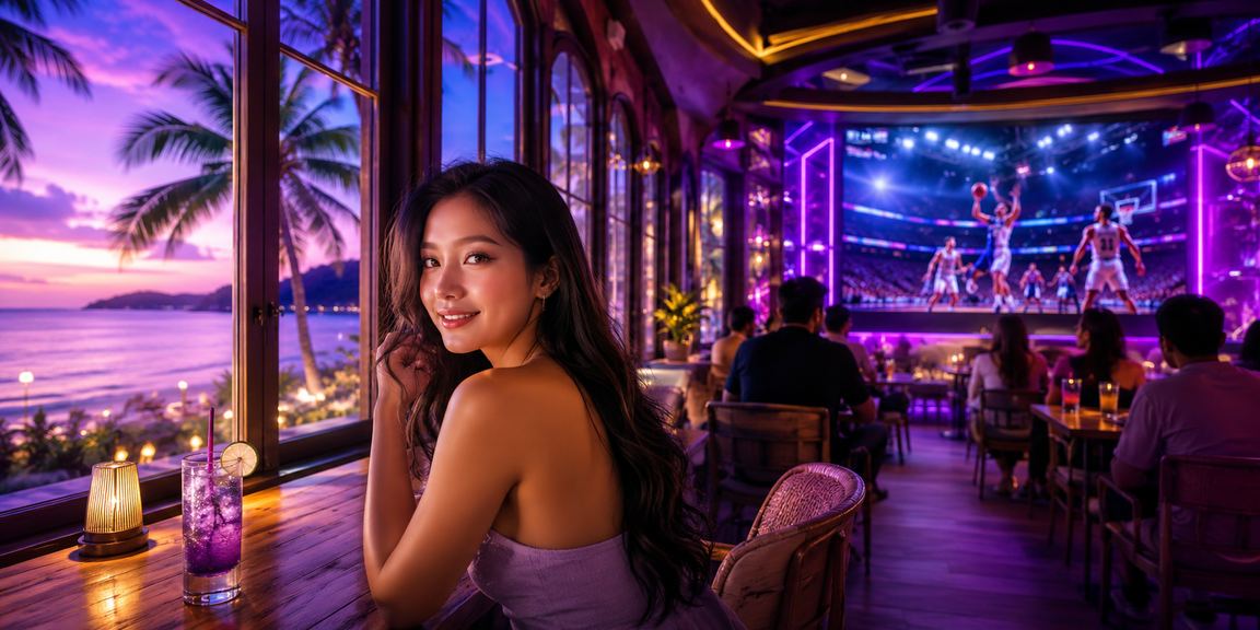 Người dùng tại Phú Quốc theo dõi cược bóng rổ qua điện thoại bên ly cà phê
