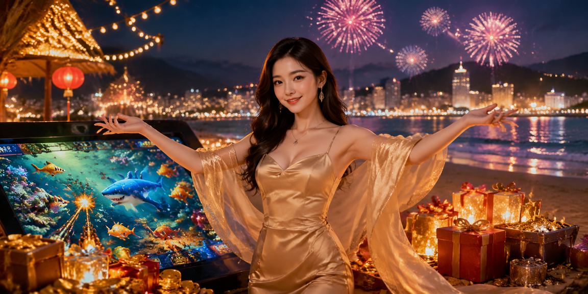 Người dùng tại Quy Nhơn chơi bắn cá trực tuyến trên điện thoại trong không gian bãi biển buổi chiều